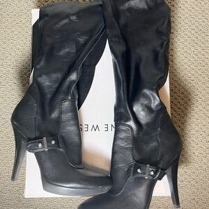 Nine West Black Platform Heeled Boots